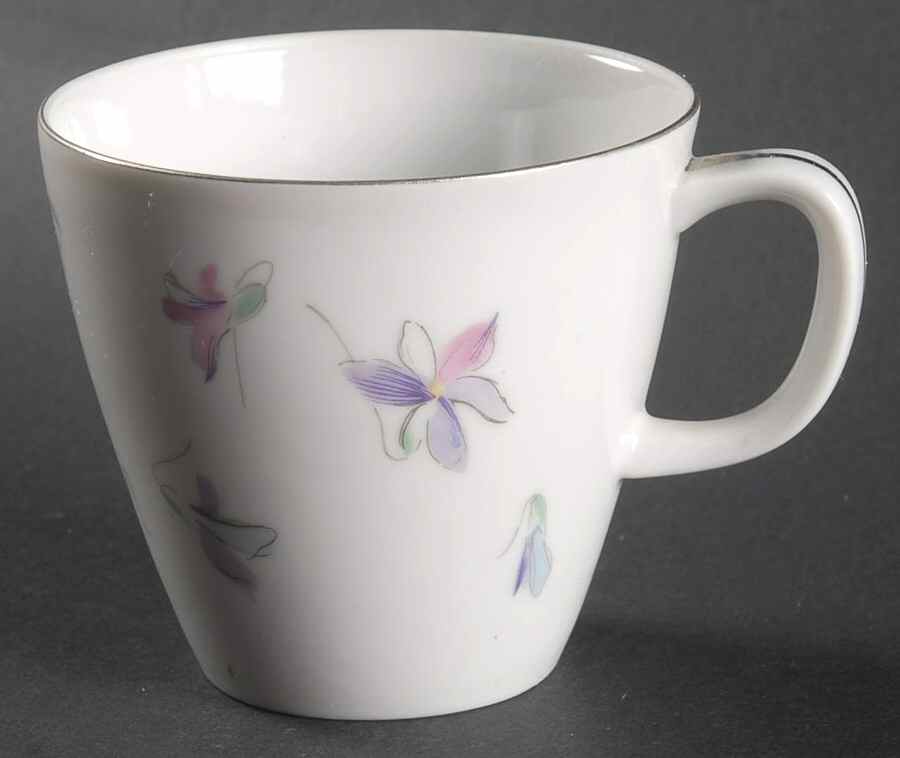 Violets (Platinum Trim) Flat Cup by Sango-1
