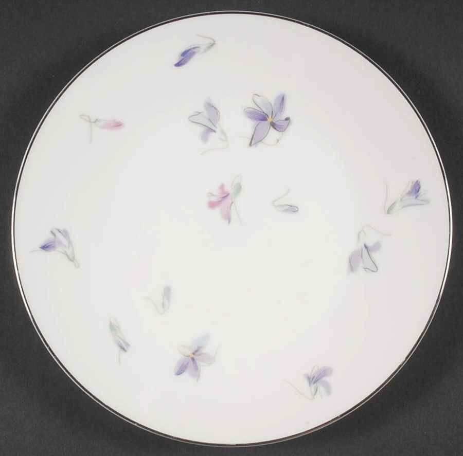 Violets (Platinum Trim) Bread & Butter Plate by Sango-1