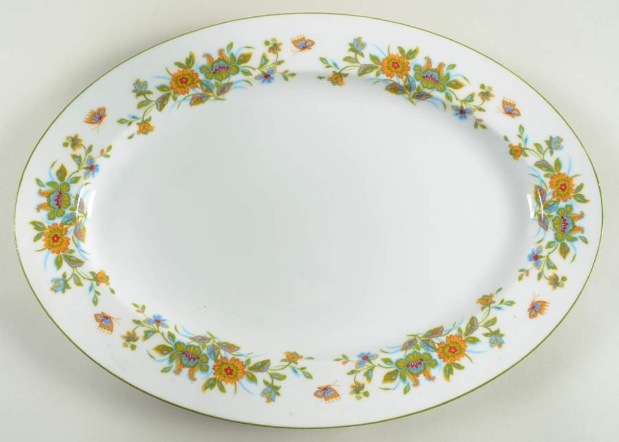 Agincourt 14" Oval Serving Platter by Sango-1