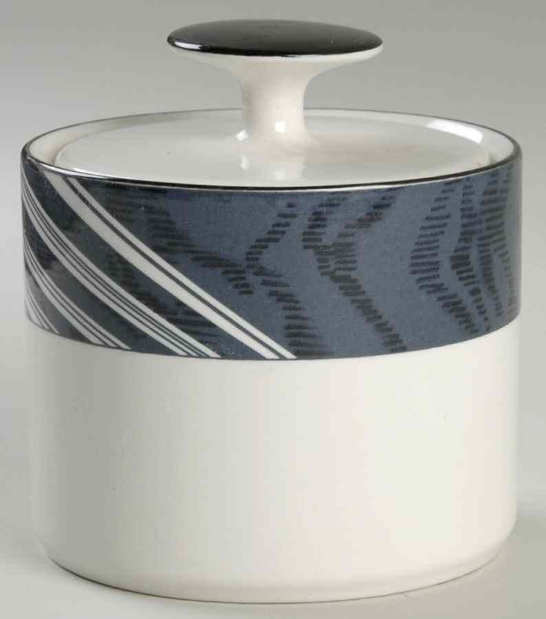 Allegro Indigo Sugar Bowl & Lid by Sango-1
