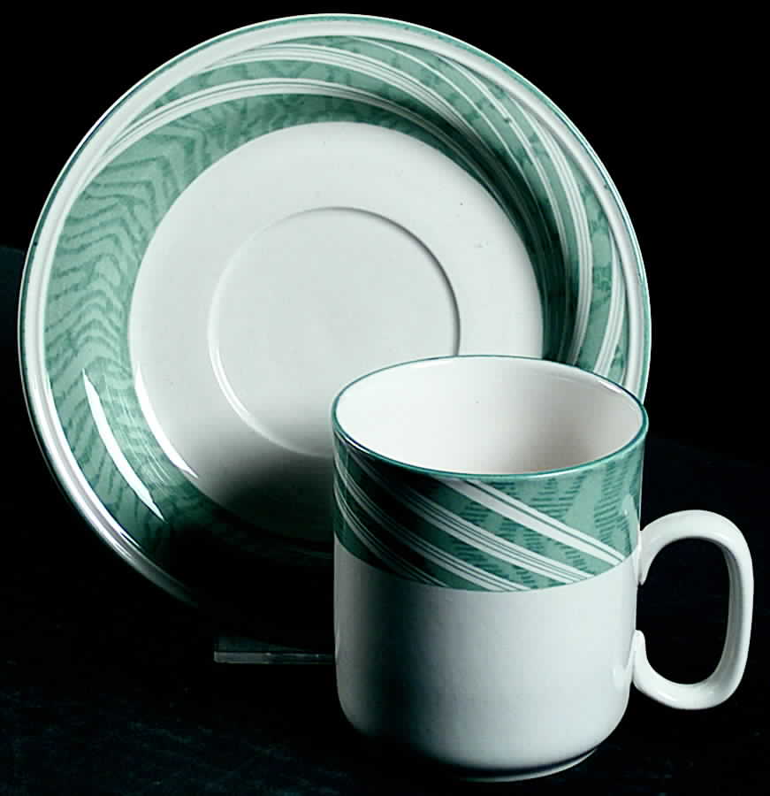 Allegro Peacock Blue Flat Cup & Saucer Set by Sango-1