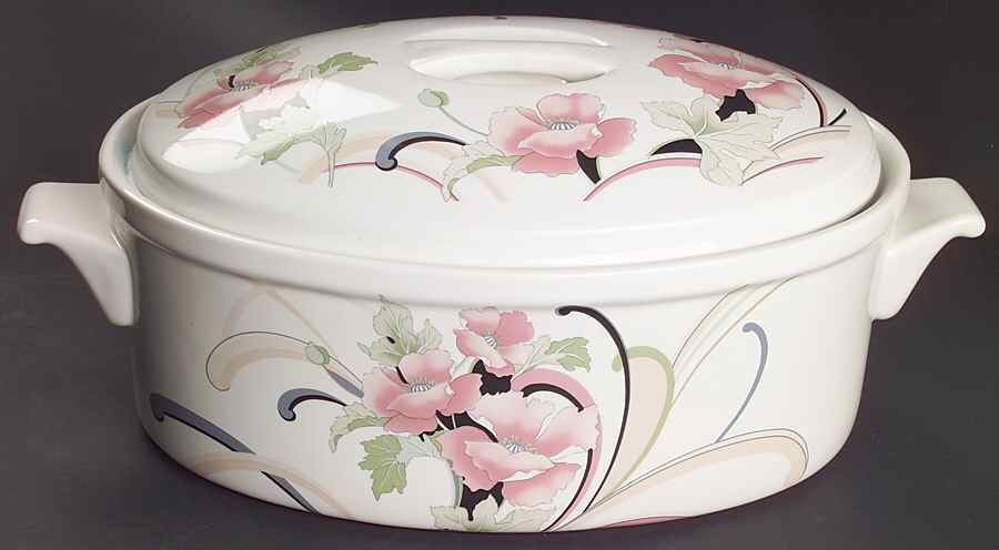 Anastasia 2.5 Quart Oval Covered Casserole by Sango-1