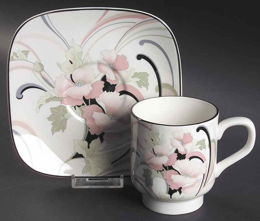 Anastasia Flat Cup & Saucer Set by Sango-1