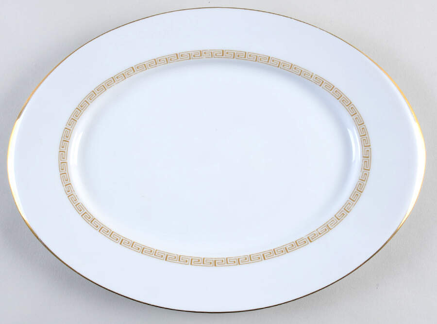 Andrea 14" Oval Serving Platter by Sango-1