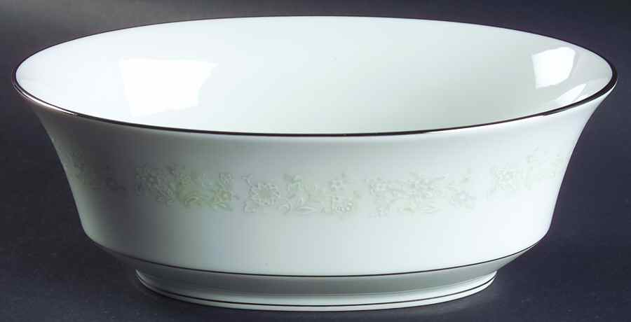Angelique (Platinum Trim) 9" Oval Vegetable Bowl by Sango-1