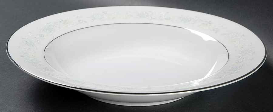 Angelique (Platinum Trim) Rim Soup Bowl by Sango-1