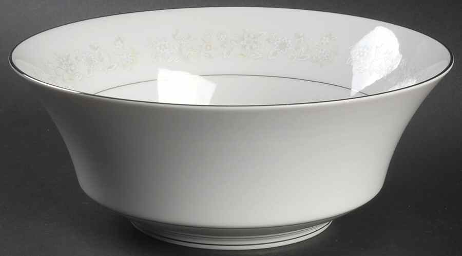 Angelique (Platinum Trim) 9" Round Vegetable Bowl by Sango-1