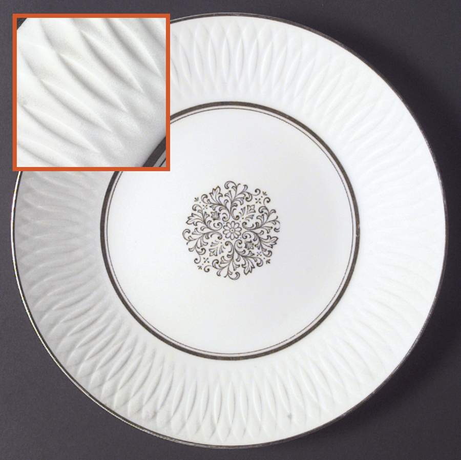 Angelique (Strafito, Embossed Rim) Dinner Plate by Sango-1