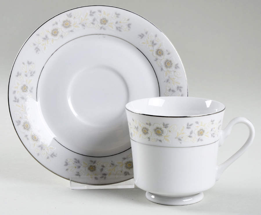 Antibes Footed Cup & Saucer Set by Sango-1