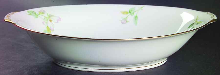 Apple Blossom (Fine China, Rim Shape) 10" Oval Vegetable Bowl by Sango-1