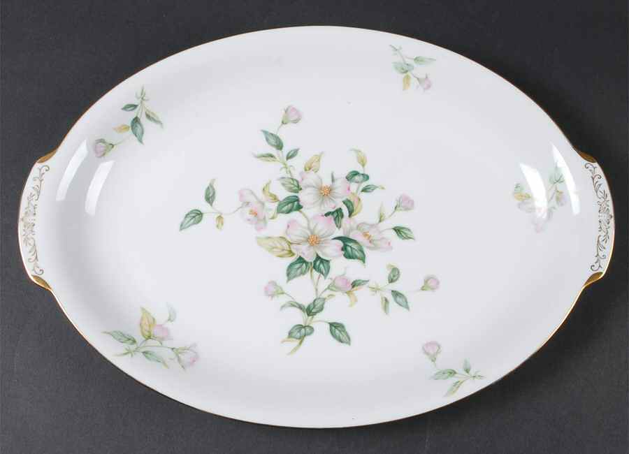 Apple Blossom (Fine China, Rim Shape) 16" Oval Serving Platter by Sango-1