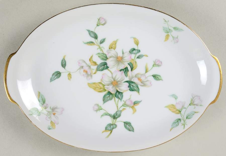 Apple Blossom (Fine China, Coupe Shape) 12" Oval Serving Platter by Sango-1
