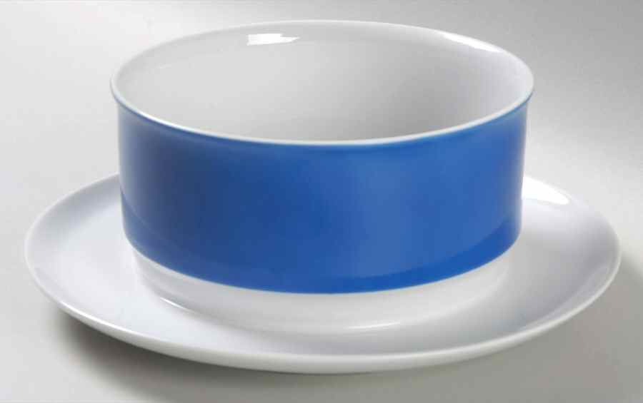 Apollo (Green & Blue) Gravy Boat with Attached Underplate by Sango-1