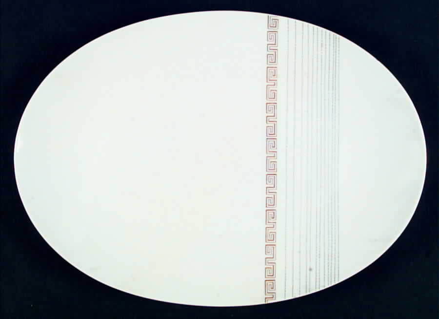 Apollo (Gold On White with Black) 12" Oval Serving Platter by Sango-1