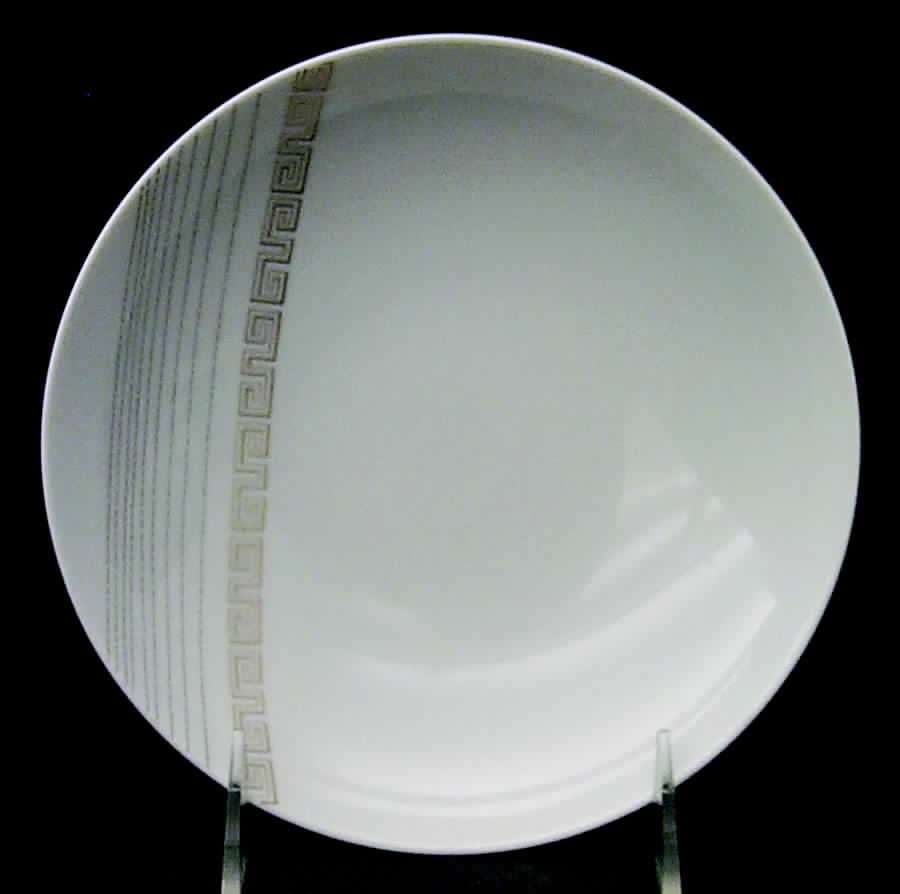 Apollo (Gold On White with Black) Coupe Soup Bowl by Sango-1