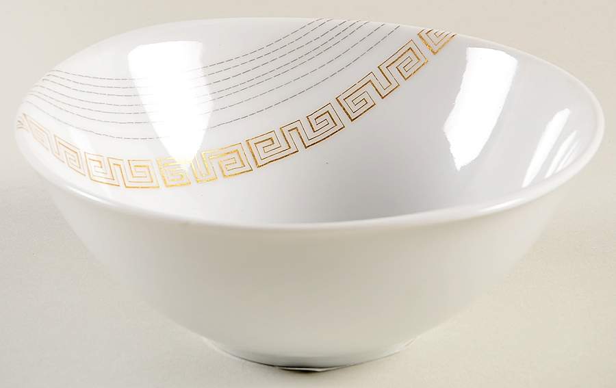 Apollo (Gold On White with Black) Lugged Cereal Bowl by Sango-1