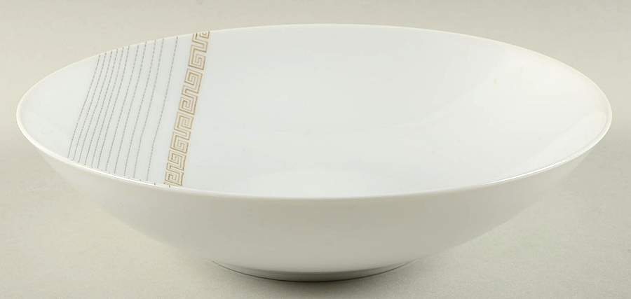 Apollo (Gold On White with Black) 9" Round Vegetable Bowl by Sango-1