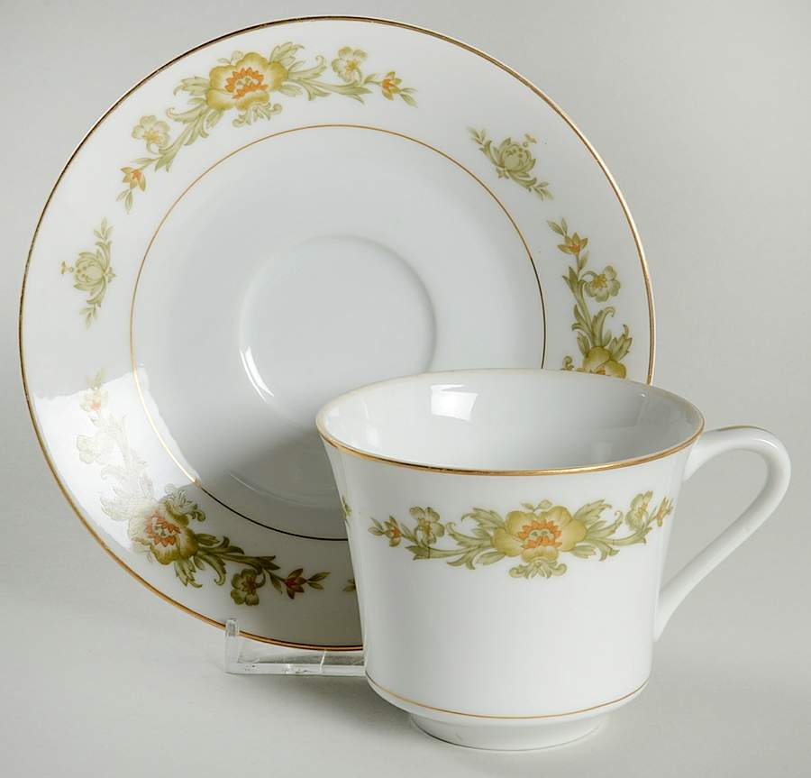 Aragon Flat Cup & Saucer Set by Sango-1
