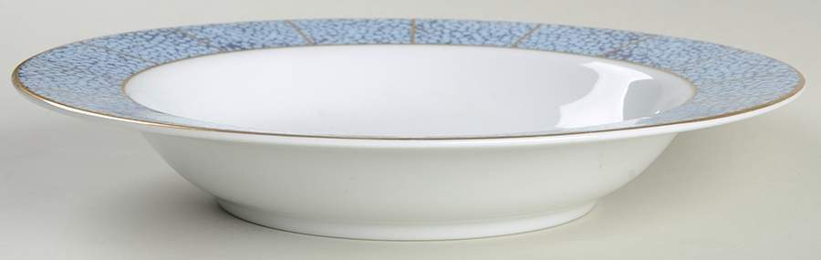 Arabesque Blue Large Rim Soup Bowl by Sango-1