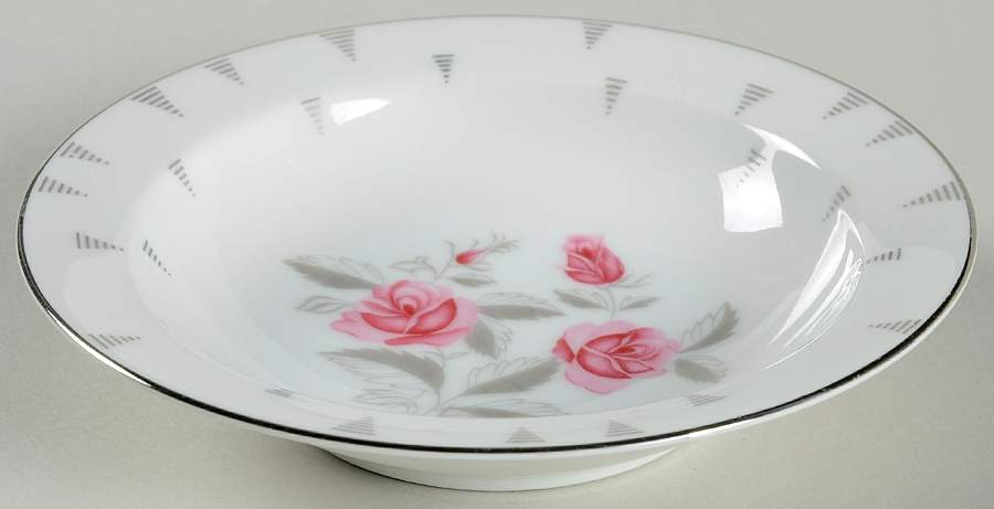 Arcadia (Pink Roses) Rim Fruit/Dessert (Sauce) Bowl by Sango-1