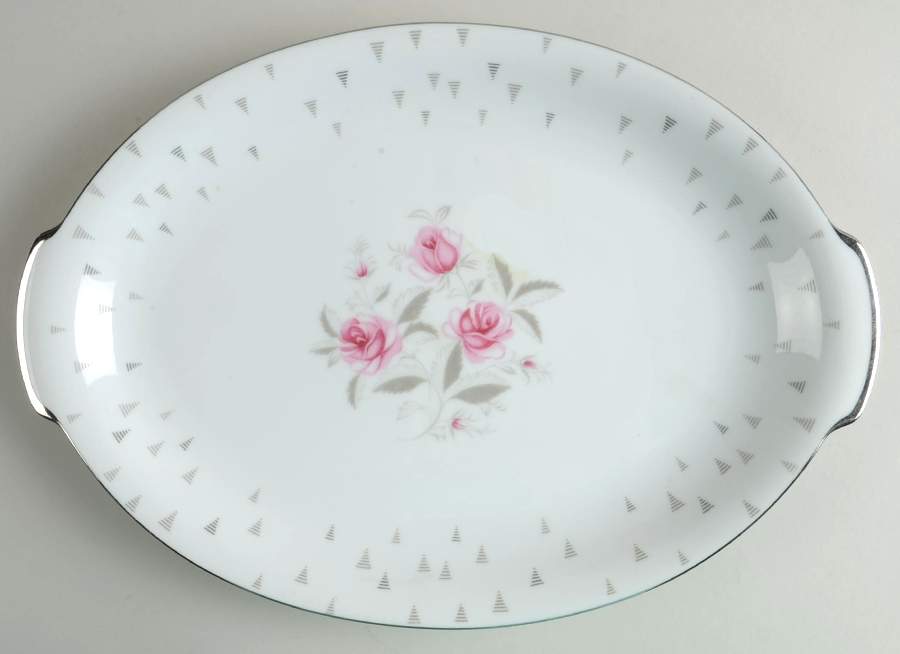Arcadia (Pink Roses) 14" Oval Serving Platter by Sango-1