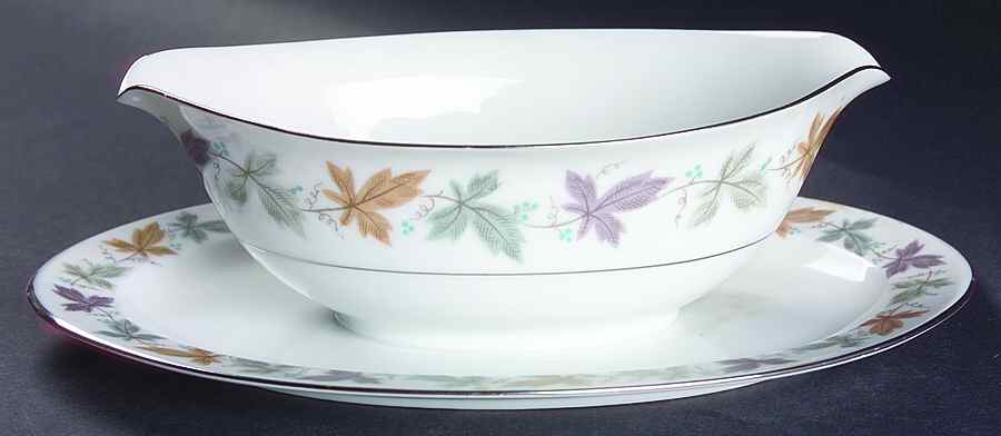 Argent Gravy Boat with Attached Underplate by Sango-1