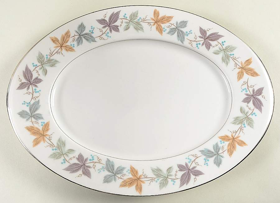 Argent 14" Oval Serving Platter by Sango-1
