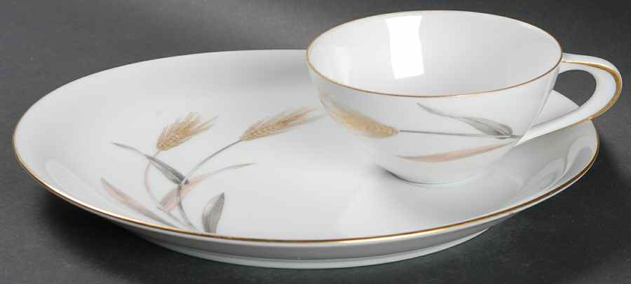 Autumn Gold Snack Plate & Cup Set by Sango-1