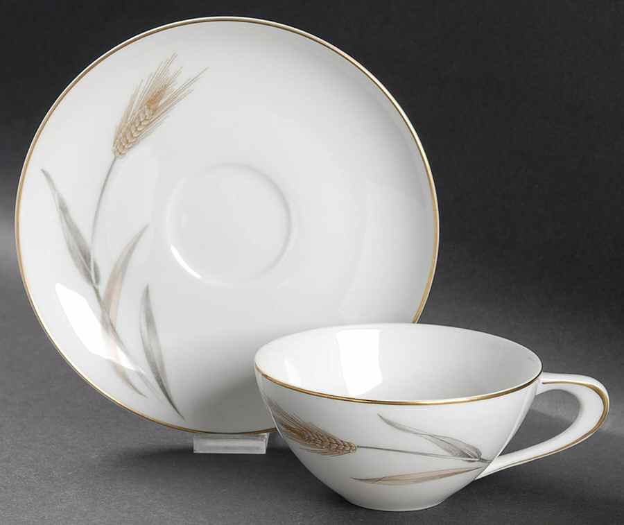 Autumn Gold Flat Cup & Saucer Set by Sango-1