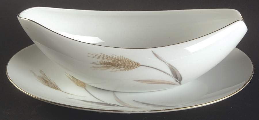 Autumn Gold Gravy Boat & Underplate/Relish by Sango-1