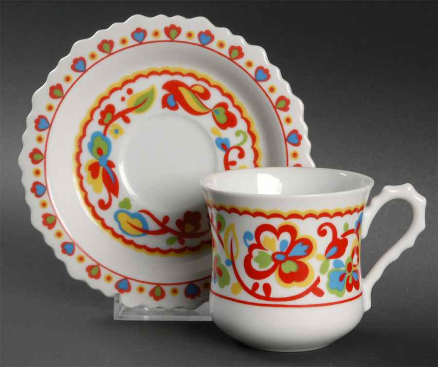Basque Flat Cup & Saucer Set by Sango-1