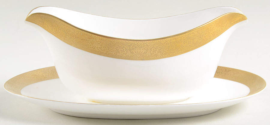 Beacon Hill Gravy Boat with Attached Underplate by Sango-1