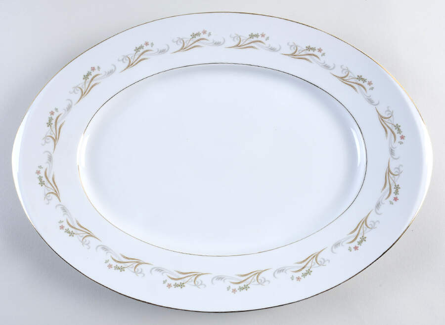 Belaire 16" Oval Serving Platter by Sango-1