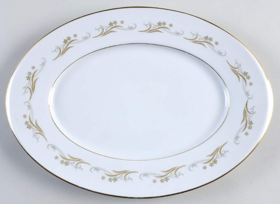 Belaire 12" Oval Serving Platter by Sango-1
