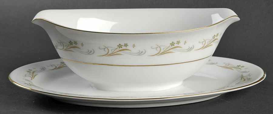 Belaire Gravy Boat with Attached Underplate by Sango-1