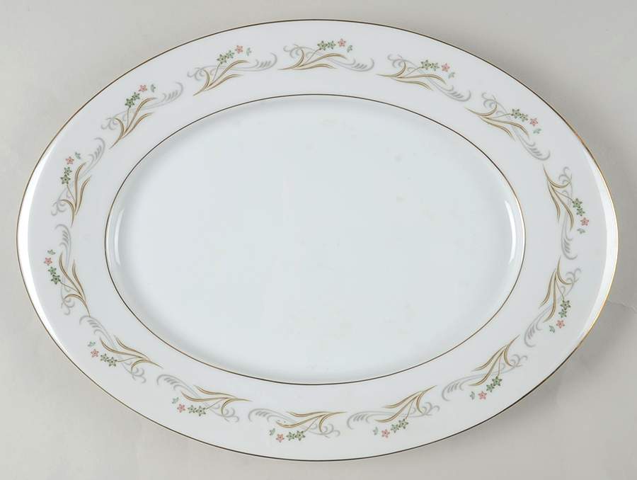 Belaire 14" Oval Serving Platter by Sango-1