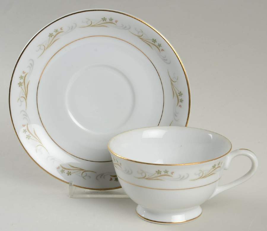 Belaire Footed Cup & Saucer Set by Sango-1