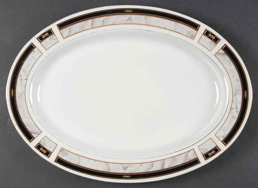 Bellvue 14" Oval Serving Platter by Sango-1