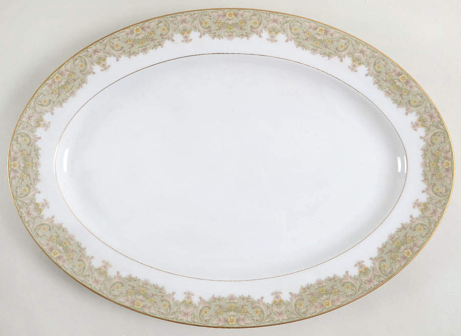Bergen 16" Oval Serving Platter by Sango-1