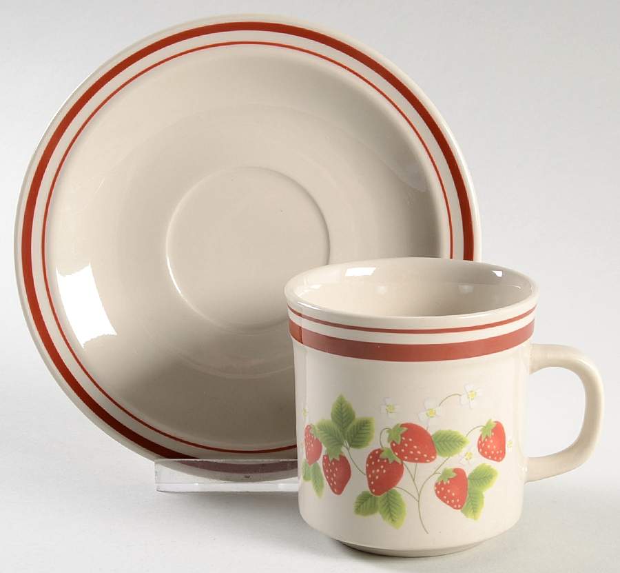 Berries Flat Cup & Saucer Set by Sango-1