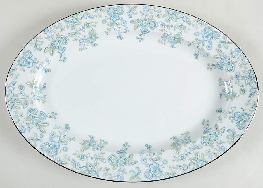 Blue Belle 14" Oval Serving Platter by Sango-1