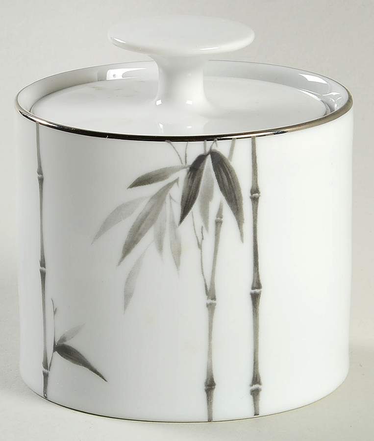 Black Bamboo Sugar Bowl & Lid by Sango-1