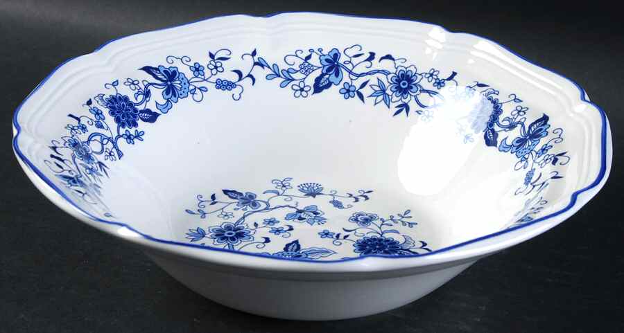 Blue Classic 9" Round Vegetable Bowl by Sango-1