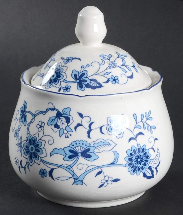 Blue Classic Sugar Bowl & Lid by Sango-1