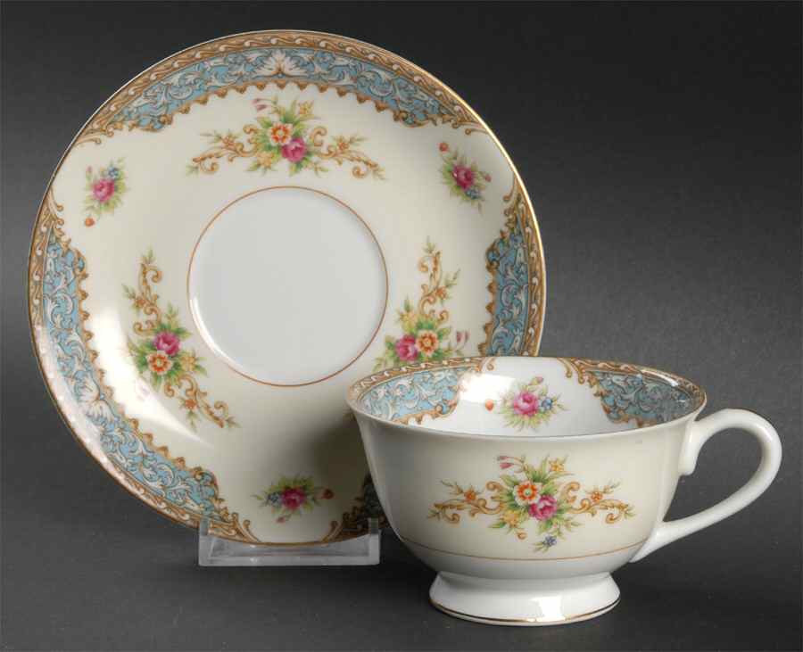 Blue Dawn Footed Cup & Saucer Set by Sango-1