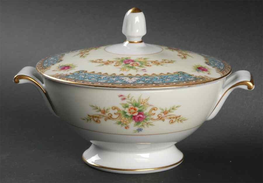Blue Dawn Sugar Bowl & Lid by Sango-1