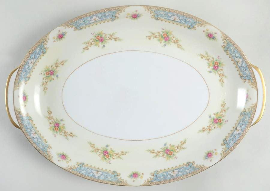 Blue Dawn 15" Oval Serving Platter by Sango-1
