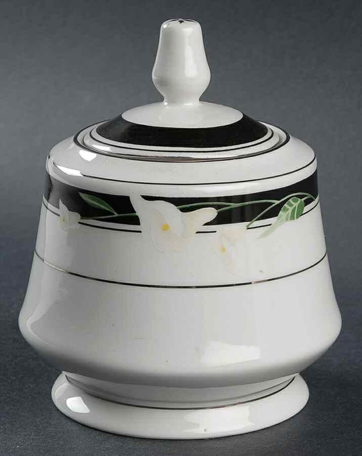 Black Fantasy Sugar Bowl & Lid by Sango-1