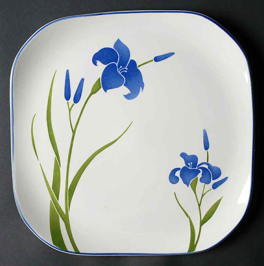 Blue Iris 11" Chop Plate (Round Platter) by Sango-1