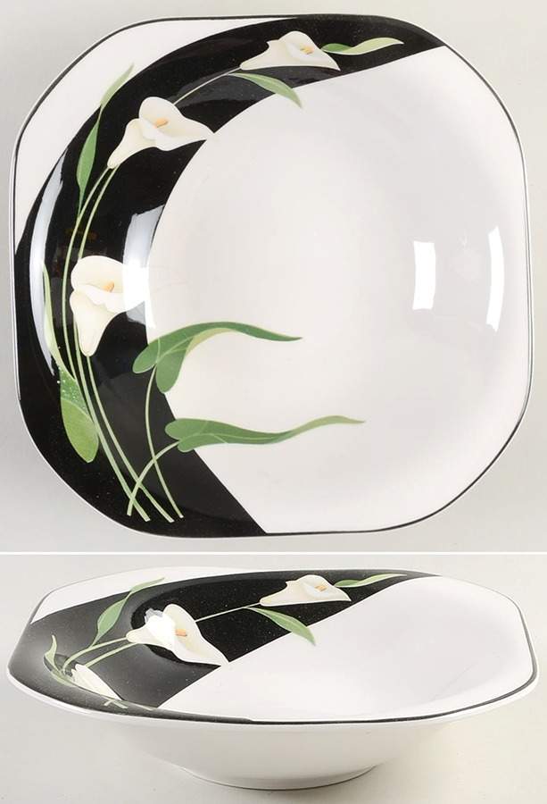 Black Lilies (Quadrille) Coupe Soup Bowl by Sango-1